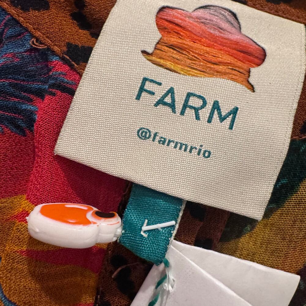 Farm Rio Mixed Prints Button Down Maxi Dress Long Sleeve Multicolor Size L NWT - Picture 12 of 13